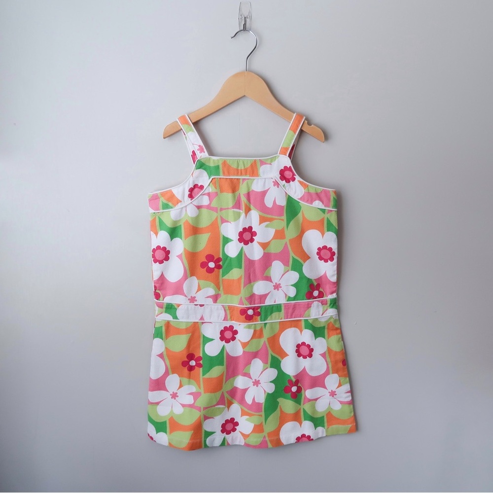 Vintage Y2K Deadstock Gymboree Retro Floral Print Cotton Dress Girls 9